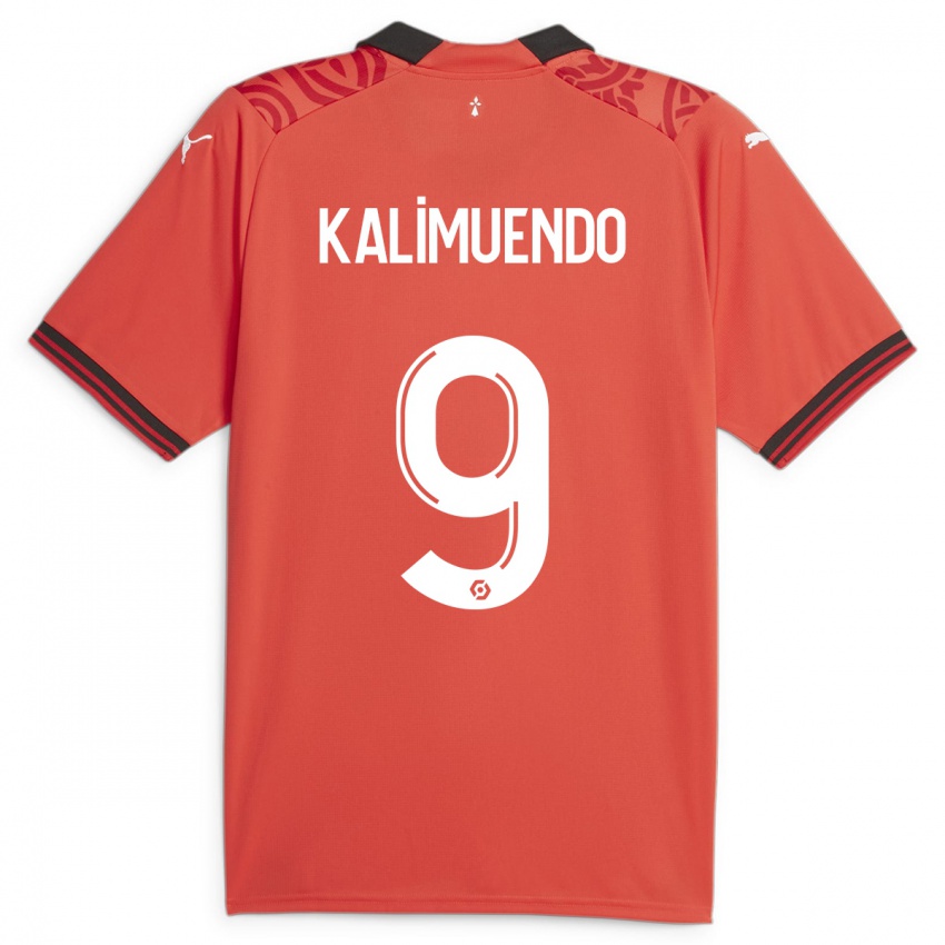 Dzieci Arnaud Kalimuendo #9 Czerwony Domowa Koszulka 2023/24 Koszulki Klubowe