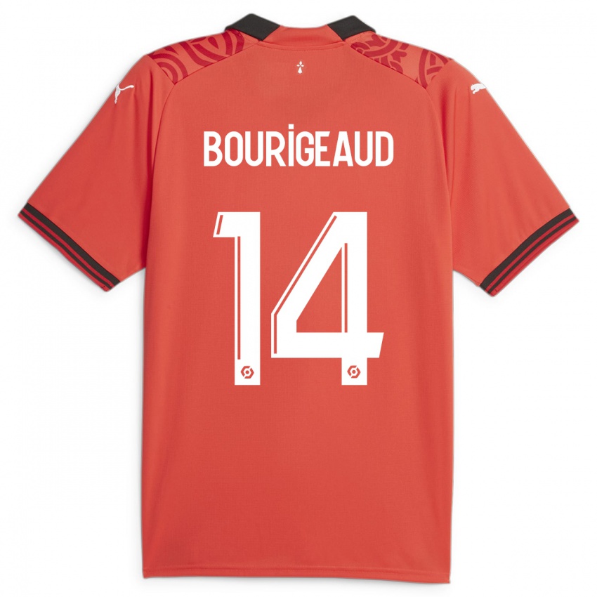 Dzieci Benjamin Bourigeaud #14 Czerwony Domowa Koszulka 2023/24 Koszulki Klubowe