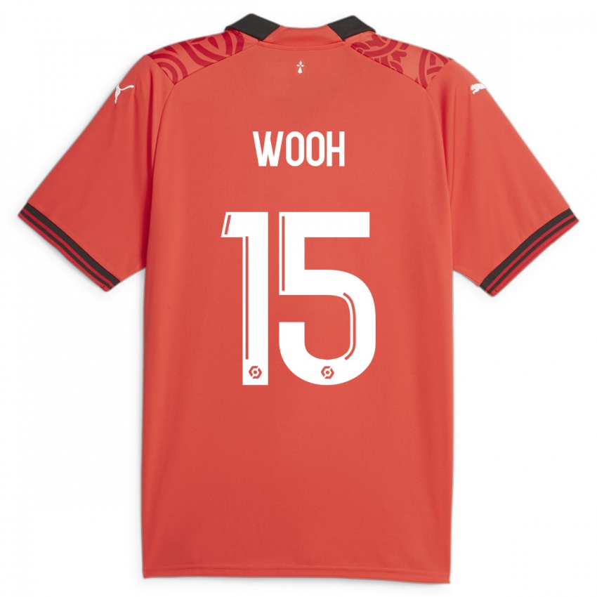 Dzieci Christopher Wooh #15 Czerwony Domowa Koszulka 2023/24 Koszulki Klubowe