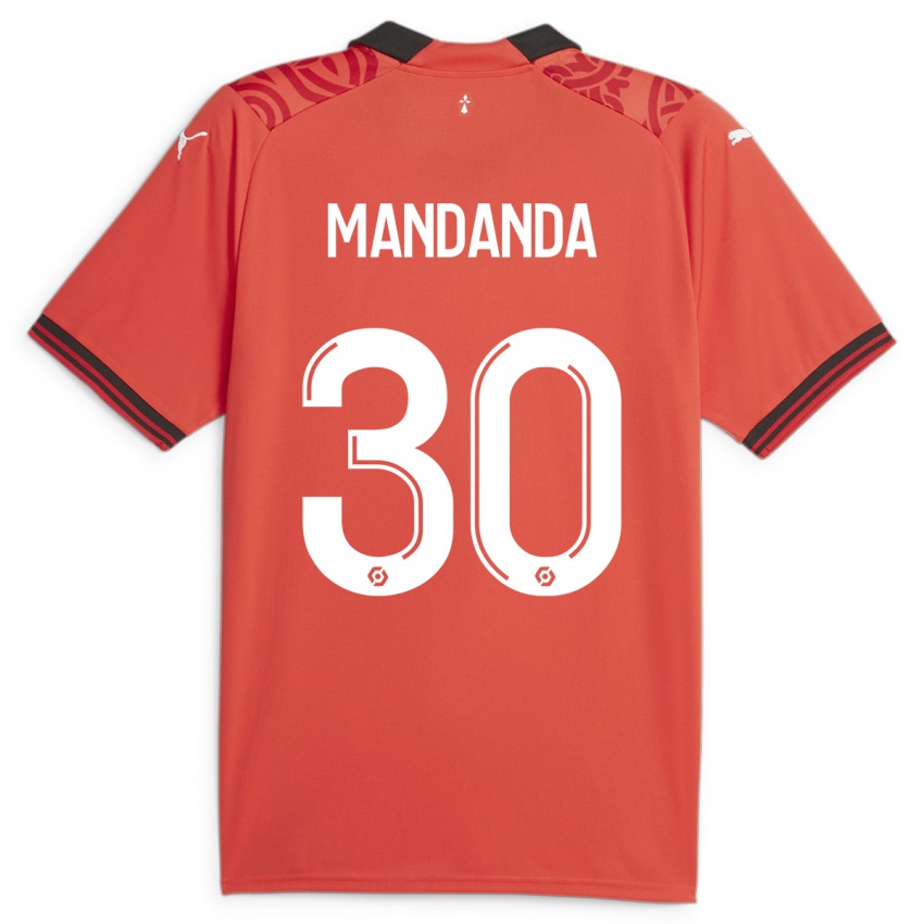 Dzieci Steve Mandanda #30 Czerwony Domowa Koszulka 2023/24 Koszulki Klubowe