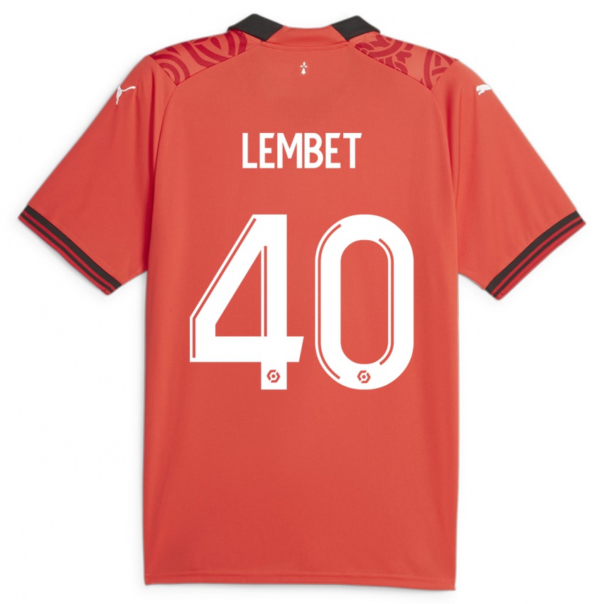 Dzieci Geoffrey Lembet #40 Czerwony Domowa Koszulka 2023/24 Koszulki Klubowe