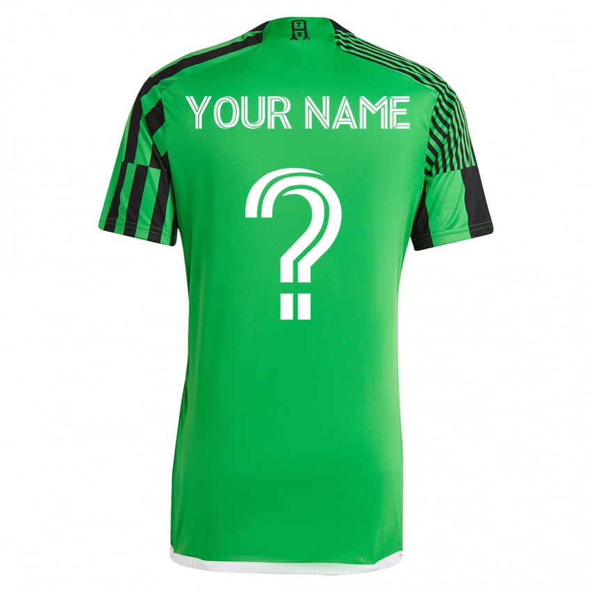 Dzieci Twoje Imię #0 Zielony Czarny Domowa Koszulka 2023/24 Koszulki Klubowe