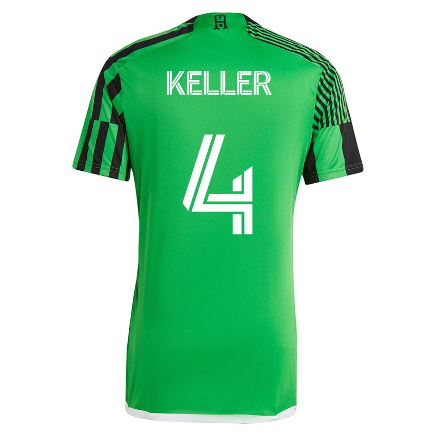 Dzieci Kipp Keller #4 Zielony Czarny Domowa Koszulka 2023/24 Koszulki Klubowe