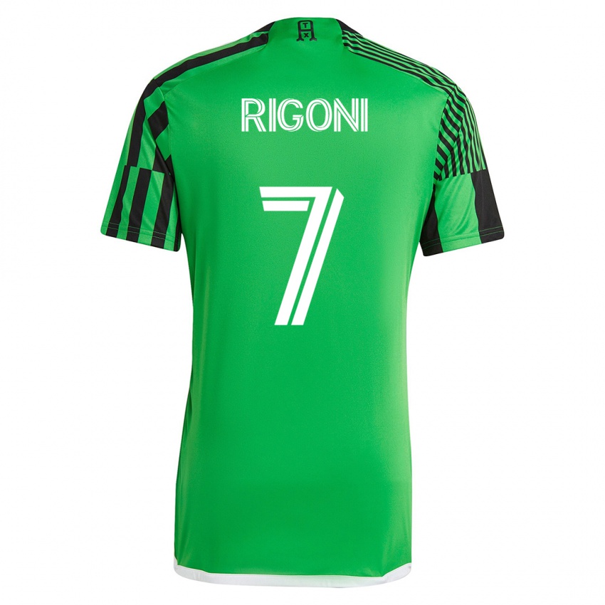 Dzieci Emiliano Rigoni #7 Zielony Czarny Domowa Koszulka 2023/24 Koszulki Klubowe