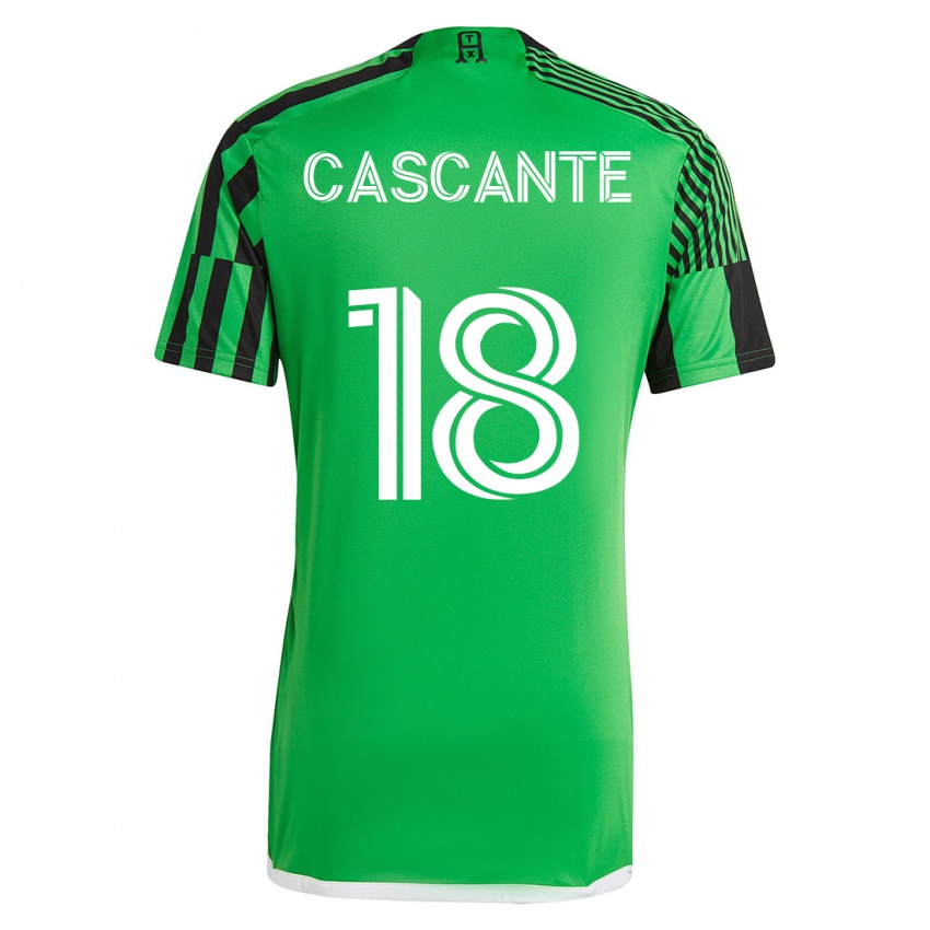 Dzieci Julio Cascante #18 Zielony Czarny Domowa Koszulka 2023/24 Koszulki Klubowe