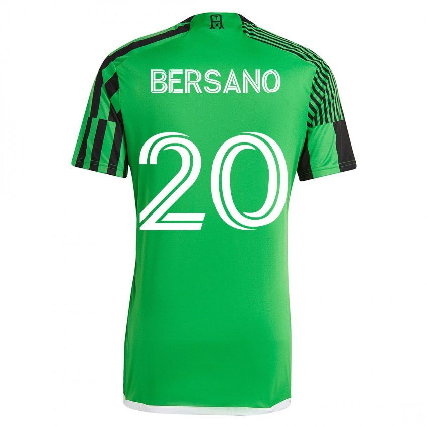 Dzieci Matt Bersano #20 Zielony Czarny Domowa Koszulka 2023/24 Koszulki Klubowe
