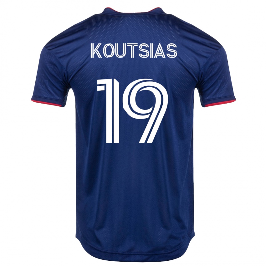 Dzieci Georgios Koutsias #19 Marynarka Wojenna Domowa Koszulka 2023/24 Koszulki Klubowe