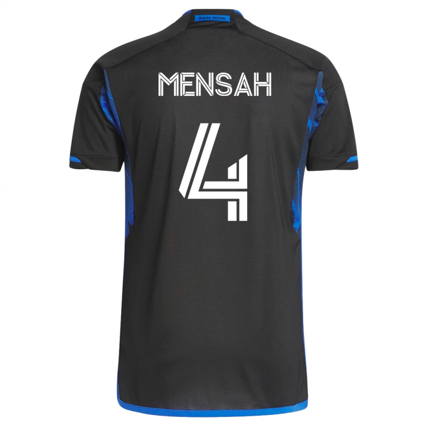 Dzieci Jonathan Mensah #4 Niebiesko-Czarny Domowa Koszulka 2023/24 Koszulki Klubowe