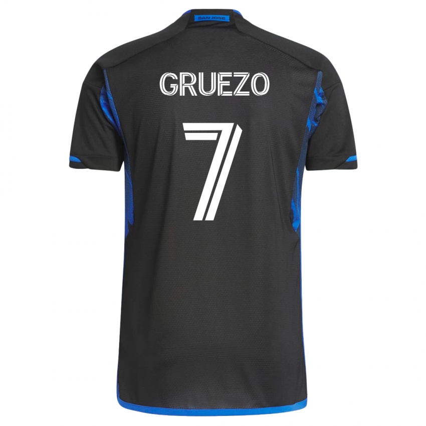 Dzieci Carlos Gruezo #7 Niebiesko-Czarny Domowa Koszulka 2023/24 Koszulki Klubowe
