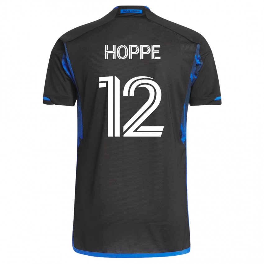 Dzieci Matthew Hoppe #12 Niebiesko-Czarny Domowa Koszulka 2023/24 Koszulki Klubowe