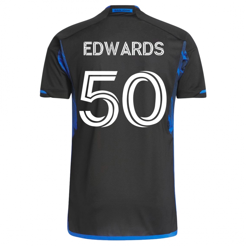 Dzieci Aaron Edwards #50 Niebiesko-Czarny Domowa Koszulka 2023/24 Koszulki Klubowe