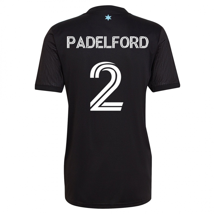 Dzieci Devin Padelford #2 Czarny Domowa Koszulka 2023/24 Koszulki Klubowe