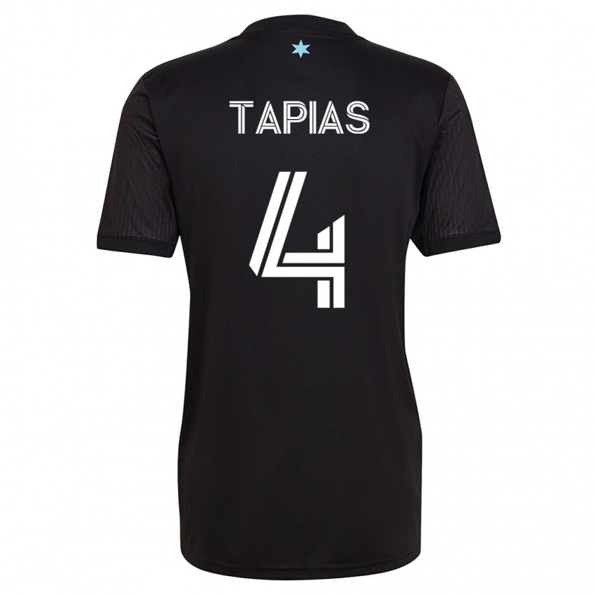 Dzieci Miguel Tapias #4 Czarny Domowa Koszulka 2023/24 Koszulki Klubowe