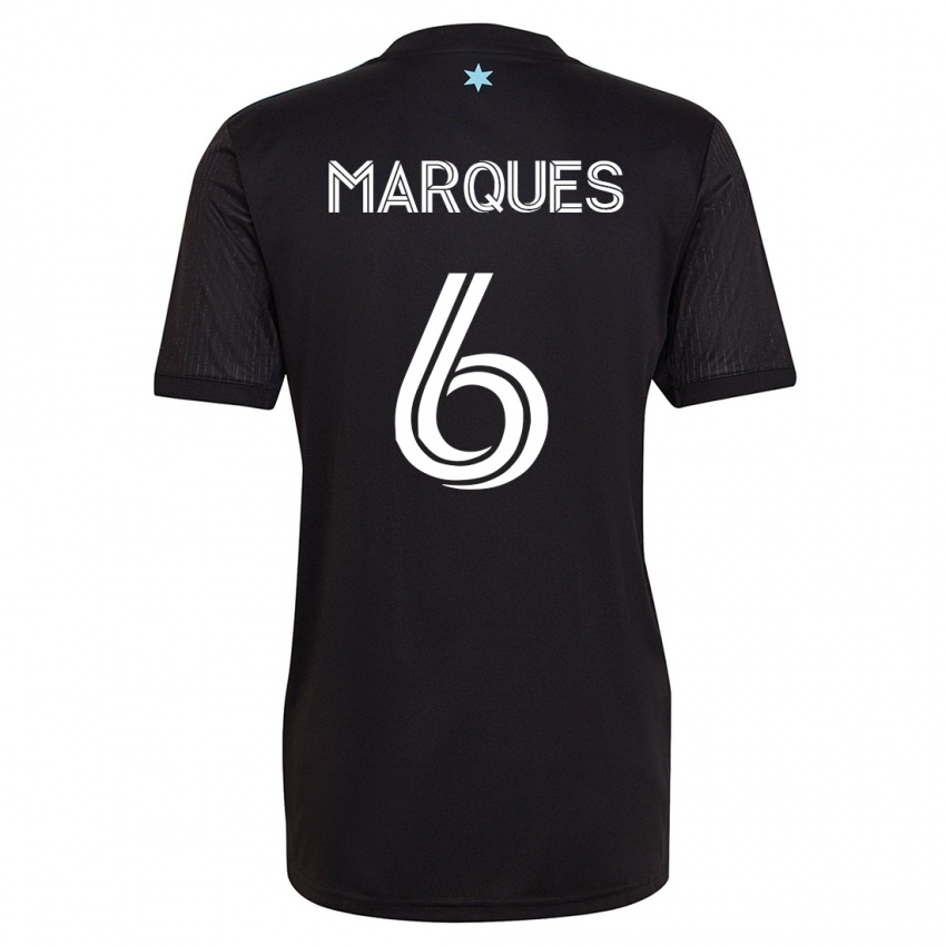 Dzieci Mikael Marqués #6 Czarny Domowa Koszulka 2023/24 Koszulki Klubowe