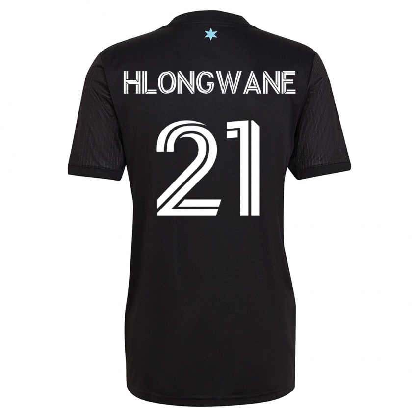 Dzieci Bongokuhle Hlongwane #21 Czarny Domowa Koszulka 2023/24 Koszulki Klubowe