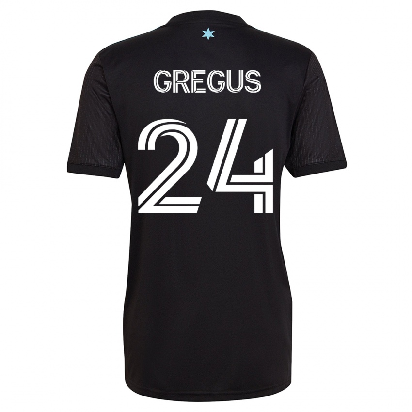 Dzieci Ján Gregus #24 Czarny Domowa Koszulka 2023/24 Koszulki Klubowe