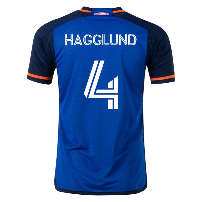 Dzieci Nick Hagglund #4 Niebieski Domowa Koszulka 2023/24 Koszulki Klubowe