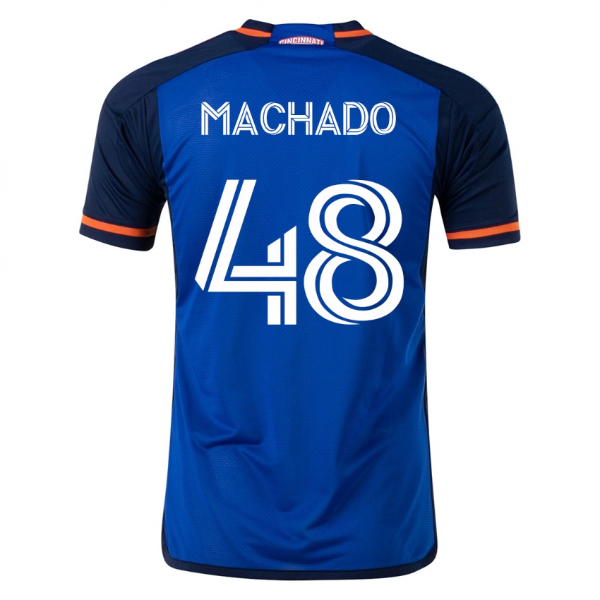 Dzieci Juan Machado #48 Niebieski Domowa Koszulka 2023/24 Koszulki Klubowe