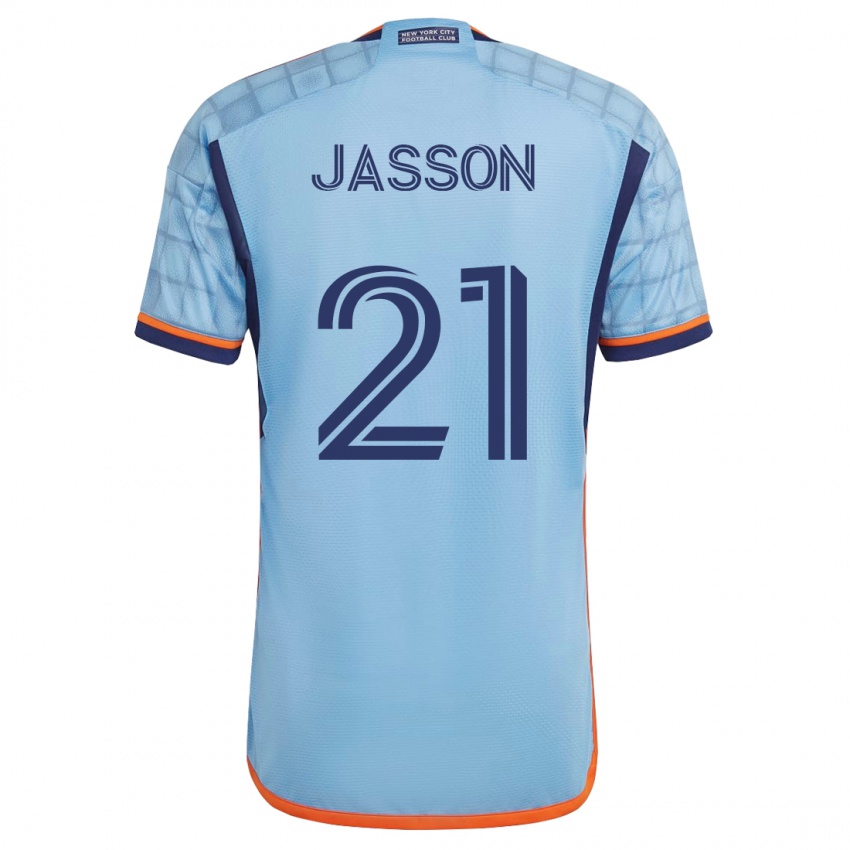 Dzieci Andres Jasson #21 Niebieski Domowa Koszulka 2023/24 Koszulki Klubowe