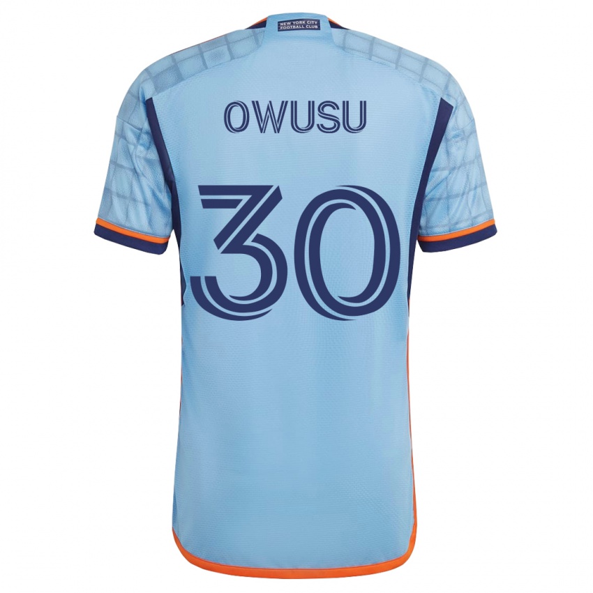 Dzieci Samuel Owusu #30 Niebieski Domowa Koszulka 2023/24 Koszulki Klubowe