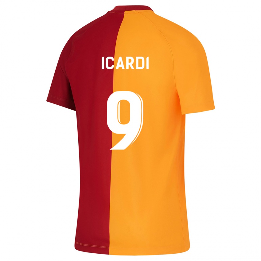 Dzieci Mauro Icardi #9 Pomarańczowy Domowa Koszulka 2023/24 Koszulki Klubowe