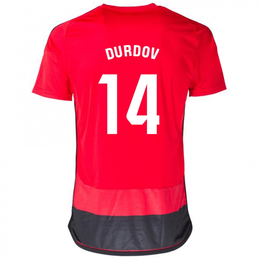 Dzieci Ivan Durdov #14 Czerwony Czarny Domowa Koszulka 2023/24 Koszulki Klubowe