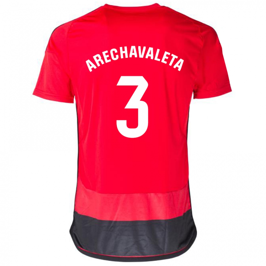 Dzieci Jorge Arechavaleta #3 Czerwony Czarny Domowa Koszulka 2023/24 Koszulki Klubowe