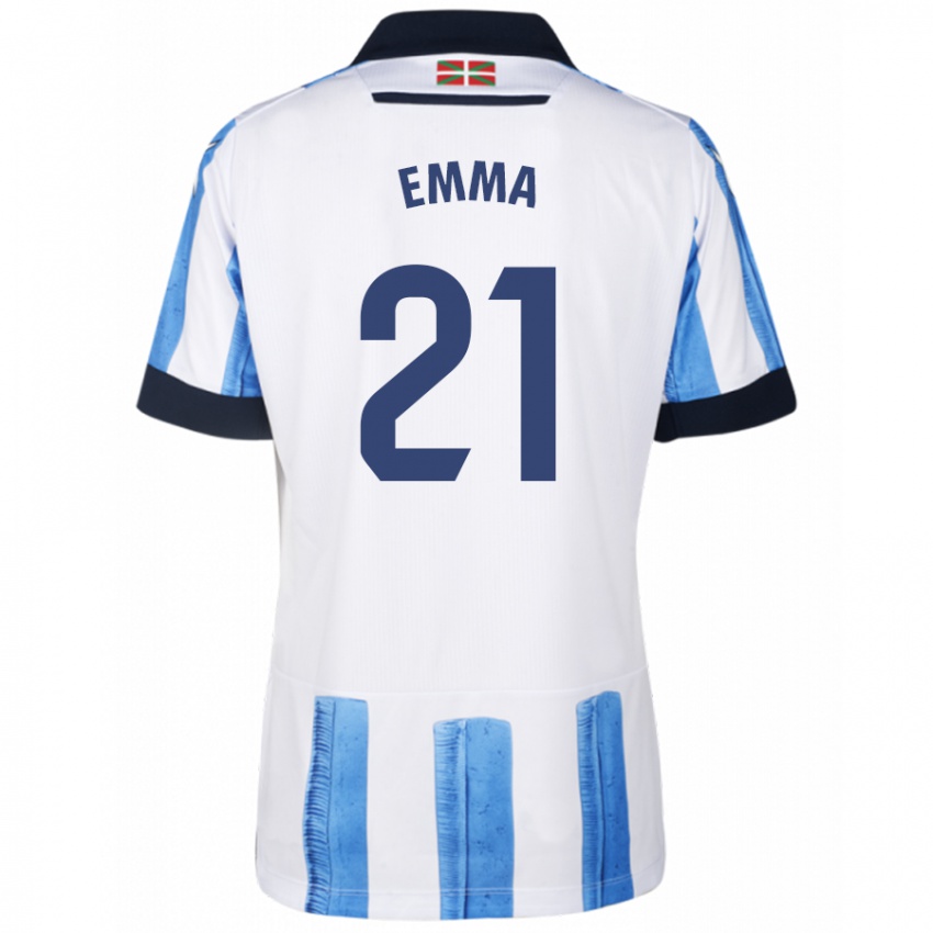 Dzieci Emma Ramirez Gorgoso #21 Niebiesko Biały Domowa Koszulka 2023/24 Koszulki Klubowe
