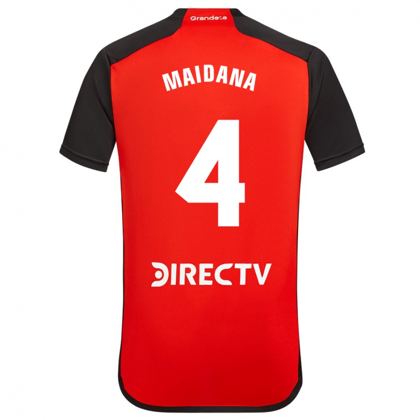 Dzieci Jonatan Maidana #4 Czerwony Wyjazdowa Koszulka 2023/24 Koszulki Klubowe