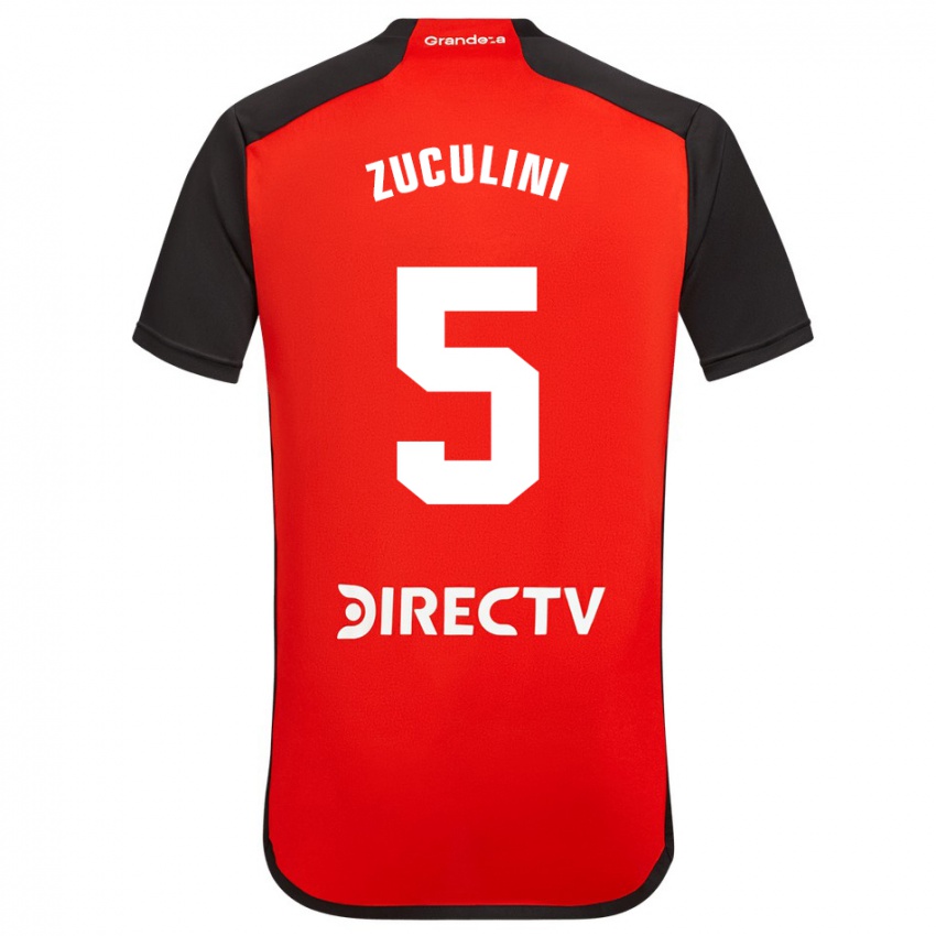 Dzieci Bruno Zuculini #5 Czerwony Wyjazdowa Koszulka 2023/24 Koszulki Klubowe