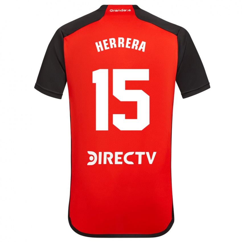 Dzieci Andrés Herrera #15 Czerwony Wyjazdowa Koszulka 2023/24 Koszulki Klubowe