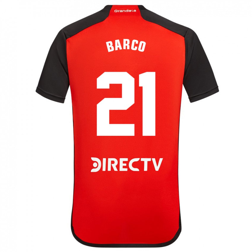Dzieci Esequiel Barco #21 Czerwony Wyjazdowa Koszulka 2023/24 Koszulki Klubowe
