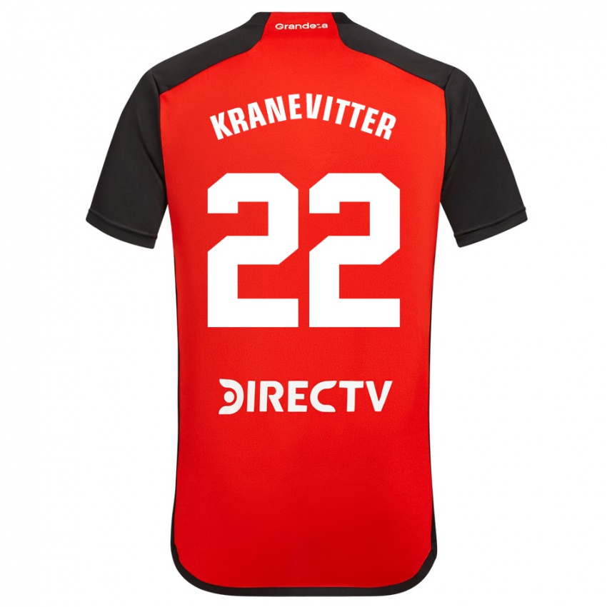 Dzieci Matías Kranevitter #22 Czerwony Wyjazdowa Koszulka 2023/24 Koszulki Klubowe