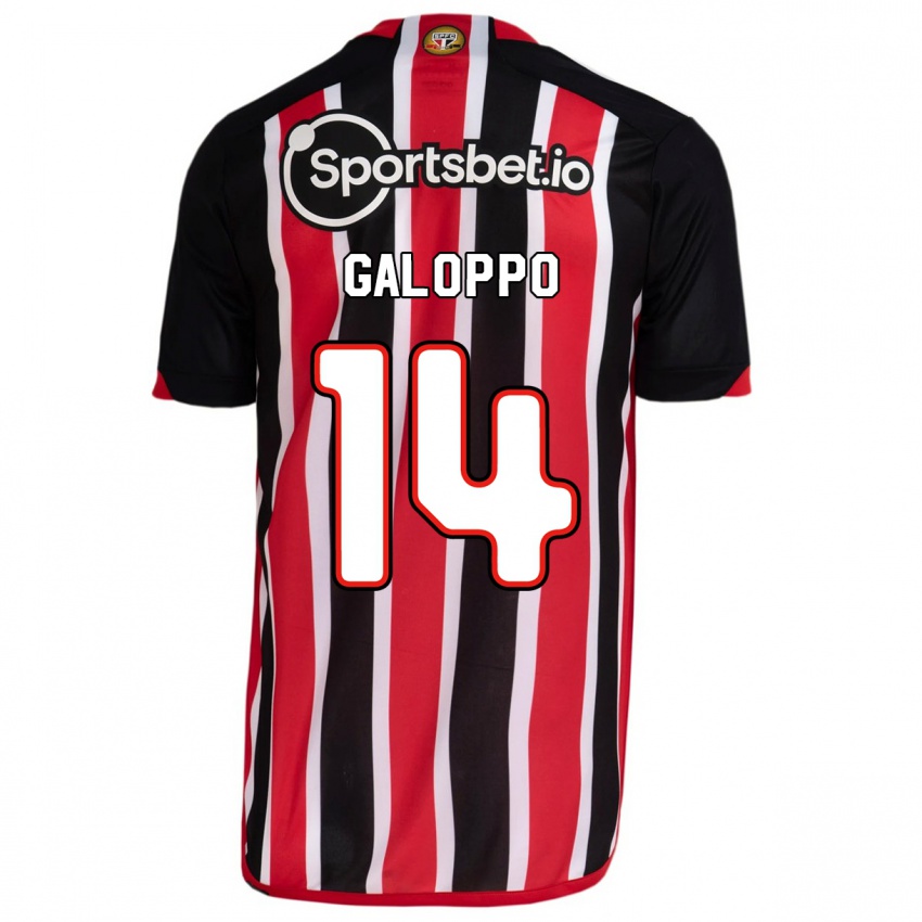 Dzieci Giuliano Galoppo #14 Niebieski Czerwony Wyjazdowa Koszulka 2023/24 Koszulki Klubowe