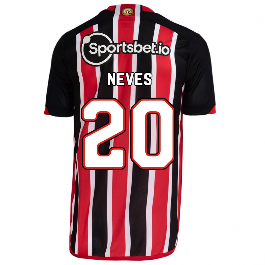 Dzieci Gabriel Neves #20 Niebieski Czerwony Wyjazdowa Koszulka 2023/24 Koszulki Klubowe