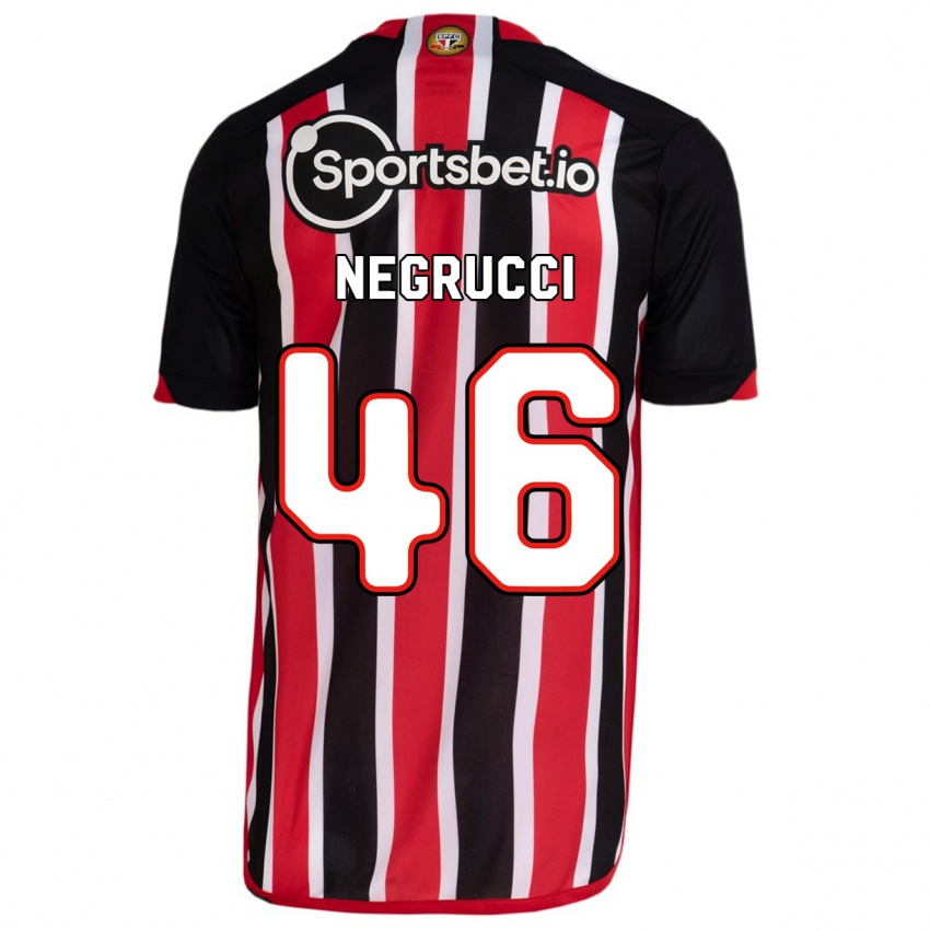 Dzieci Felipe Negrucci #46 Niebieski Czerwony Wyjazdowa Koszulka 2023/24 Koszulki Klubowe
