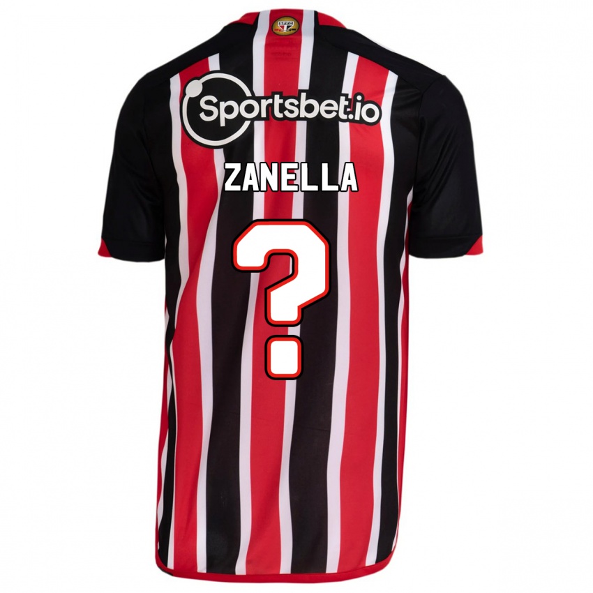 Dzieci Matheus Zanella #0 Niebieski Czerwony Wyjazdowa Koszulka 2023/24 Koszulki Klubowe