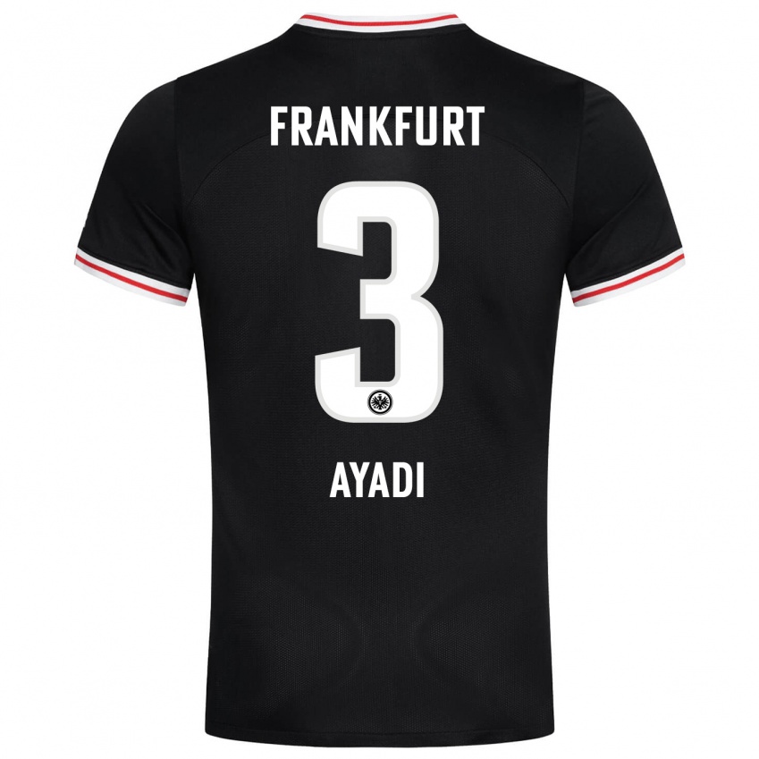Dzieci Akram Ayadi #3 Czarny Wyjazdowa Koszulka 2023/24 Koszulki Klubowe