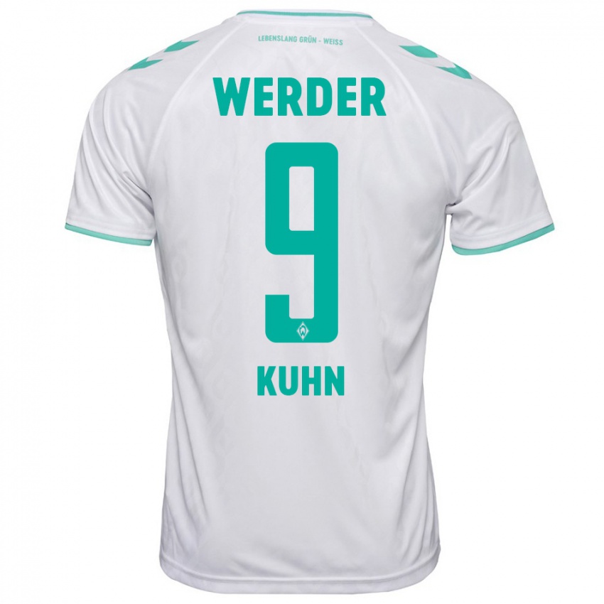 Dzieci Philipp Kühn #9 Biały Wyjazdowa Koszulka 2023/24 Koszulki Klubowe