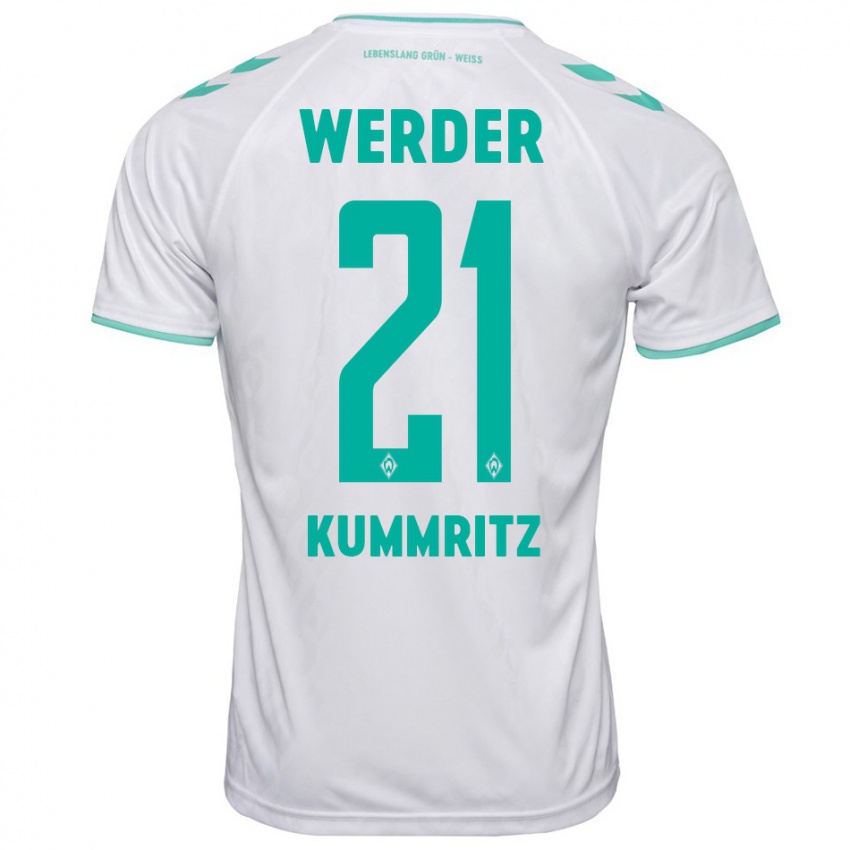 Dzieci Liam Kümmritz #21 Biały Wyjazdowa Koszulka 2023/24 Koszulki Klubowe