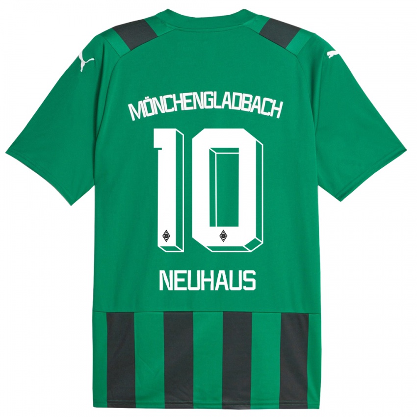 Dzieci Florian Neuhaus #10 Czarny Zielony Wyjazdowa Koszulka 2023/24 Koszulki Klubowe