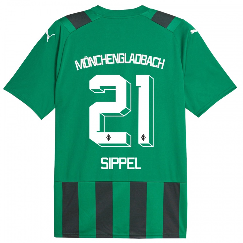 Dzieci Tobias Sippel #21 Czarny Zielony Wyjazdowa Koszulka 2023/24 Koszulki Klubowe