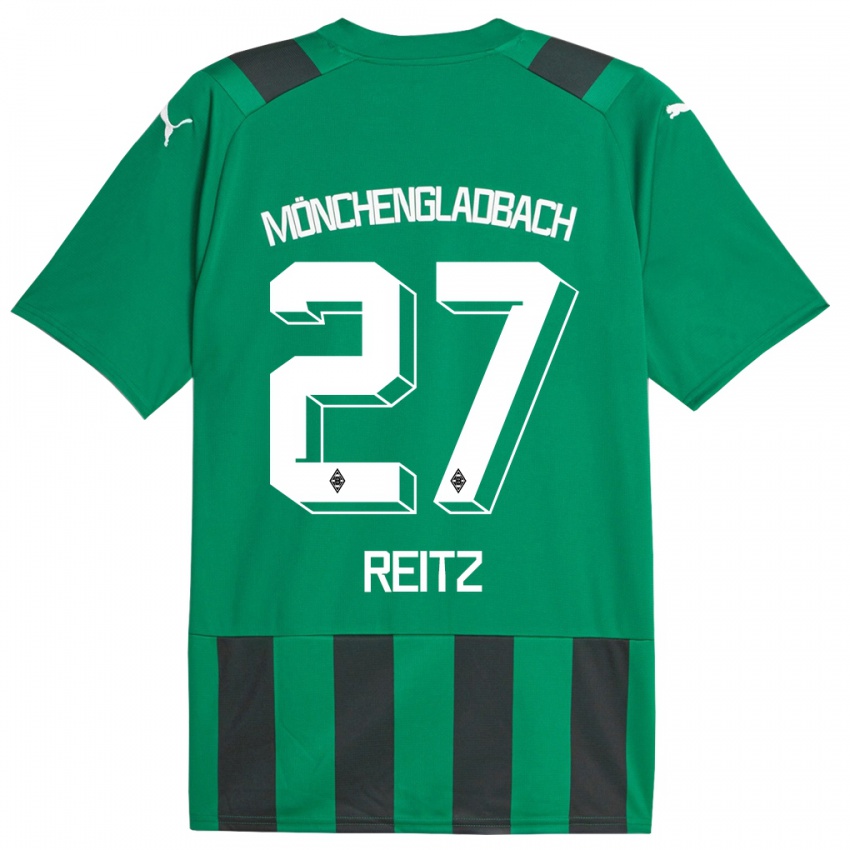 Dzieci Rocco Reitz #27 Czarny Zielony Wyjazdowa Koszulka 2023/24 Koszulki Klubowe