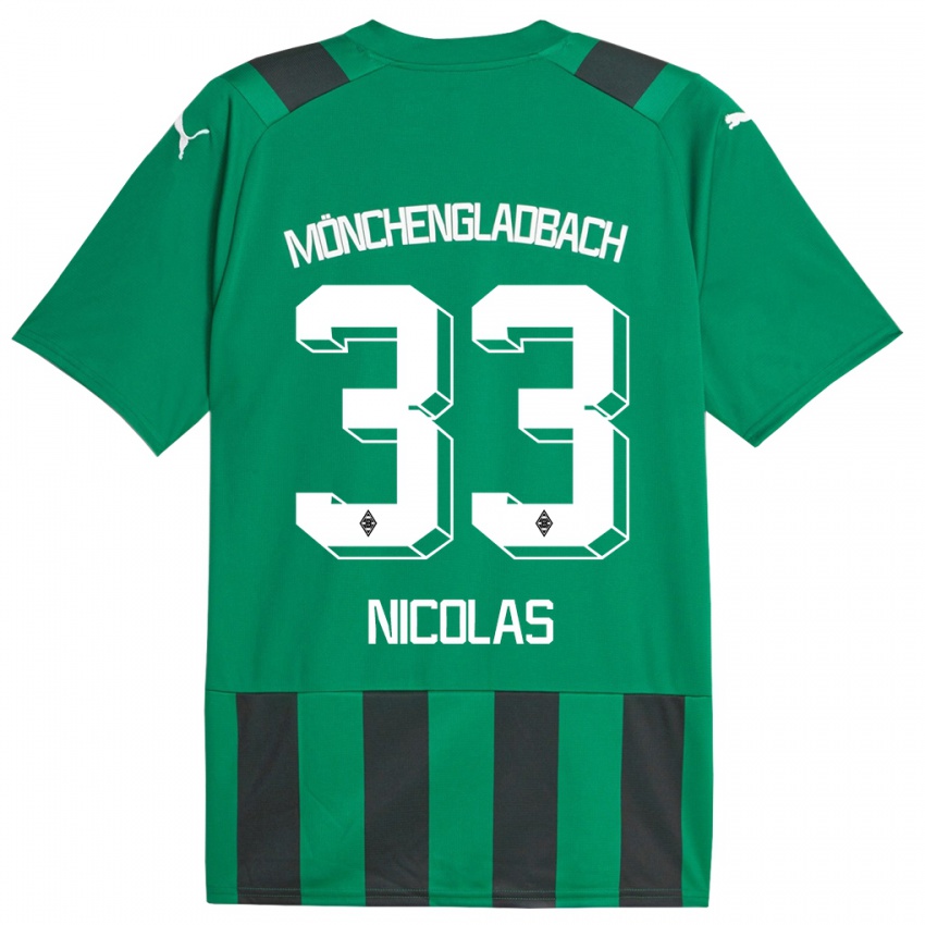 Dzieci Moritz Nicolas #33 Czarny Zielony Wyjazdowa Koszulka 2023/24 Koszulki Klubowe