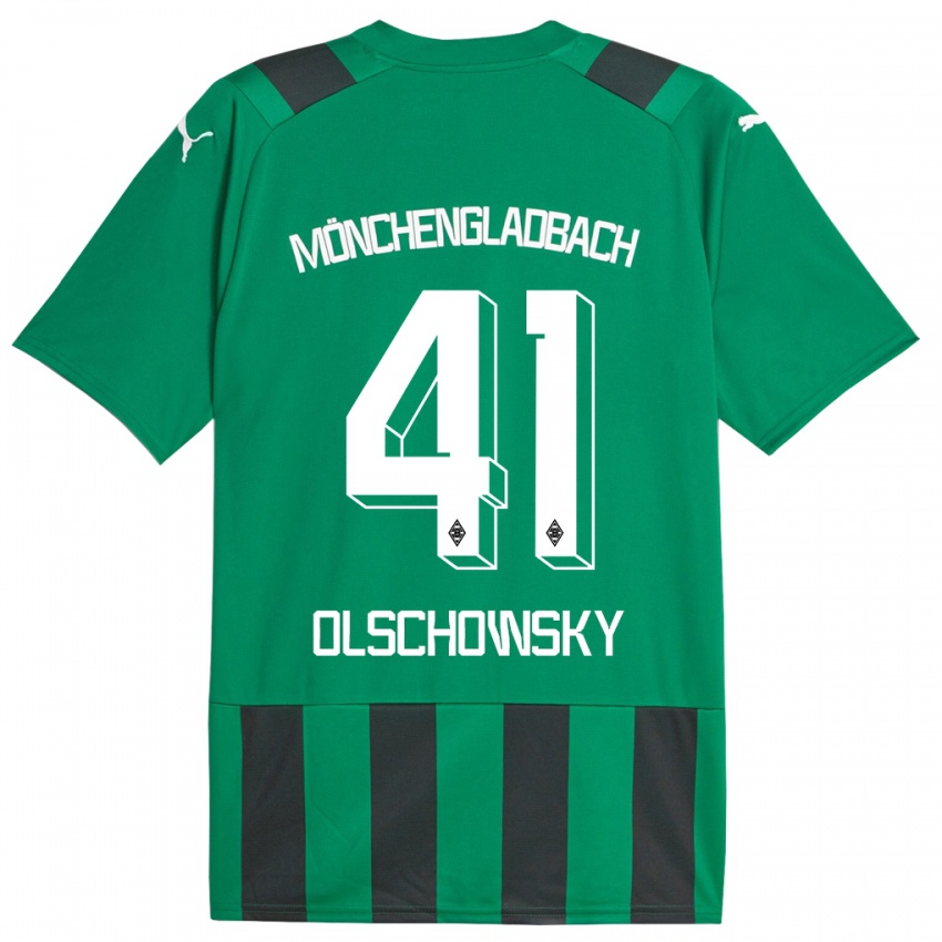 Dzieci Jan Olschowsky #41 Czarny Zielony Wyjazdowa Koszulka 2023/24 Koszulki Klubowe