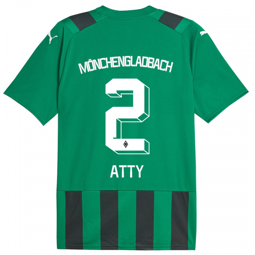 Dzieci Yassir Atty #2 Czarny Zielony Wyjazdowa Koszulka 2023/24 Koszulki Klubowe