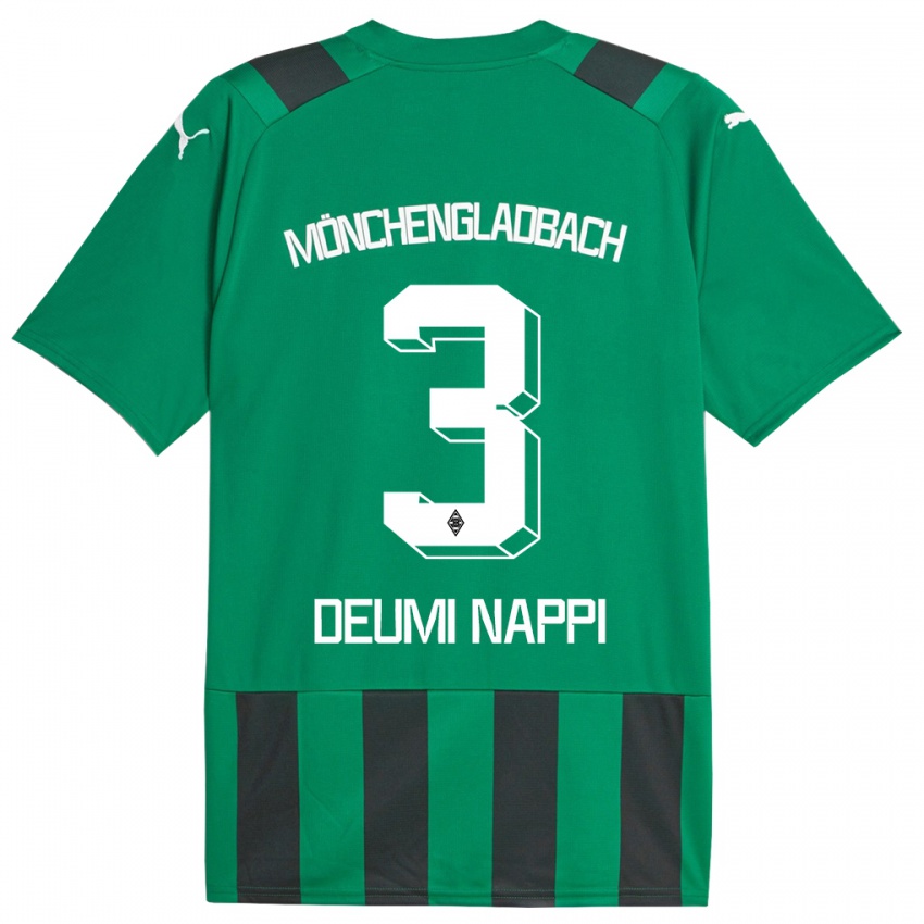 Dzieci Dimitrie Deumi Nappi #3 Czarny Zielony Wyjazdowa Koszulka 2023/24 Koszulki Klubowe