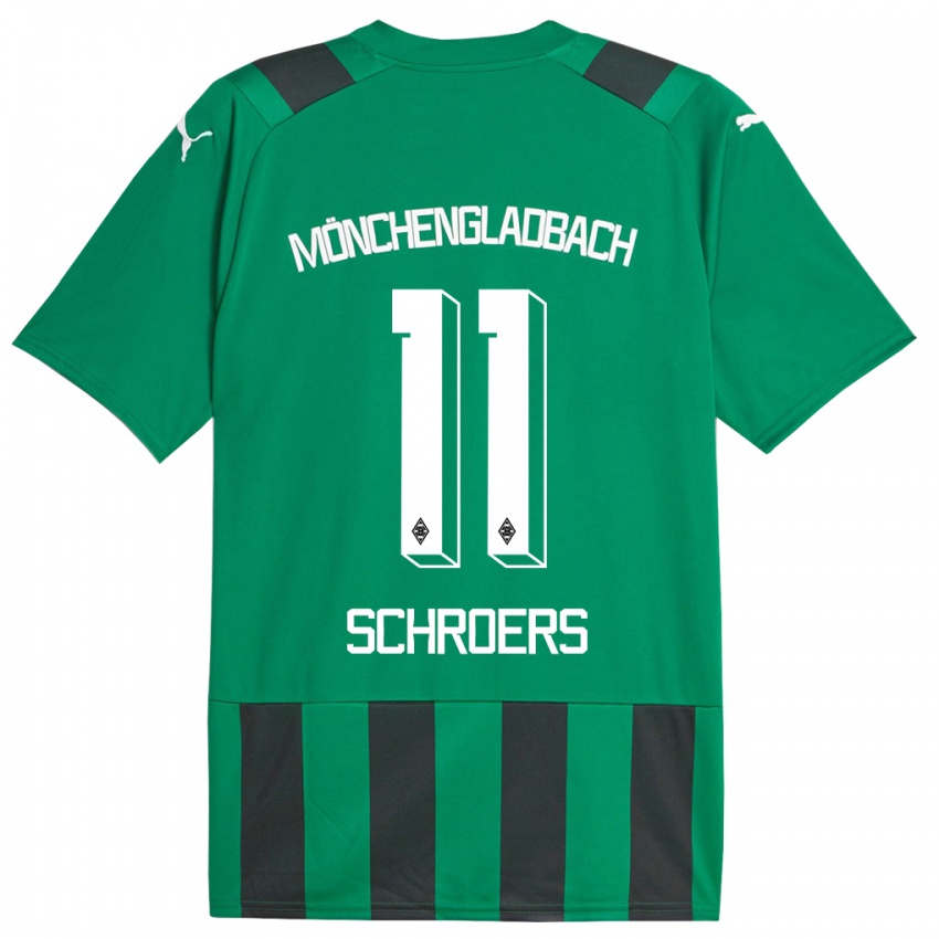 Dzieci Mika Schroers #11 Czarny Zielony Wyjazdowa Koszulka 2023/24 Koszulki Klubowe