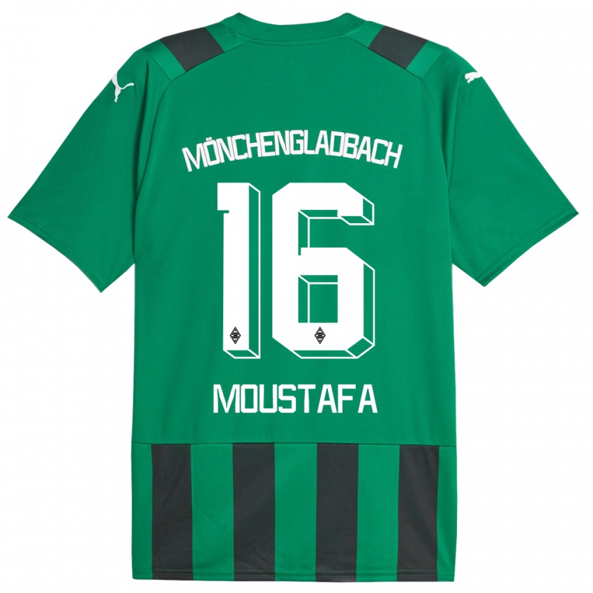 Dzieci Moustafa Ashraf Moustafa #16 Czarny Zielony Wyjazdowa Koszulka 2023/24 Koszulki Klubowe
