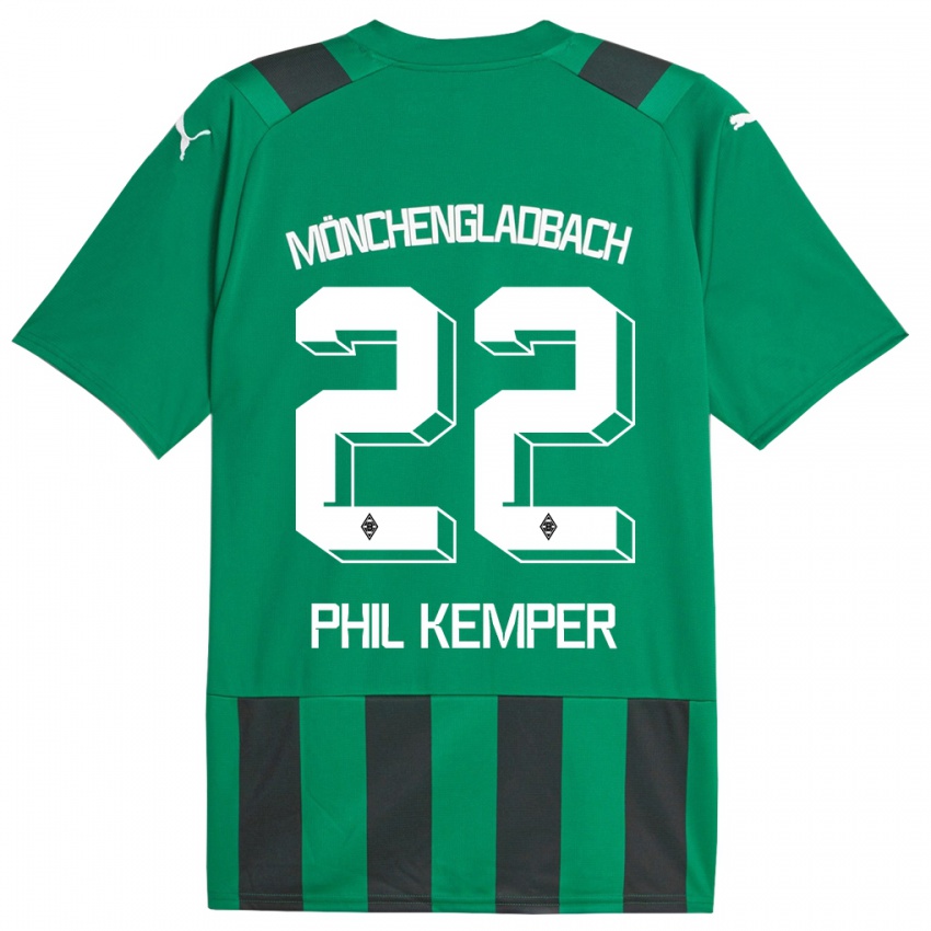 Dzieci Phil Kemper #22 Czarny Zielony Wyjazdowa Koszulka 2023/24 Koszulki Klubowe
